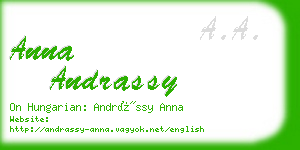 anna andrassy business card